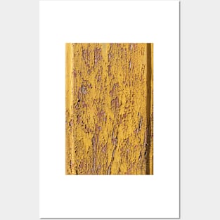 The texture of yellow wood Board can be used for background. A little cracked paintThe texture of yellow wood Board can be used for background. A little cracked paint Posters and Art